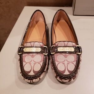Coach felisha brown monogram loafers size 7.5